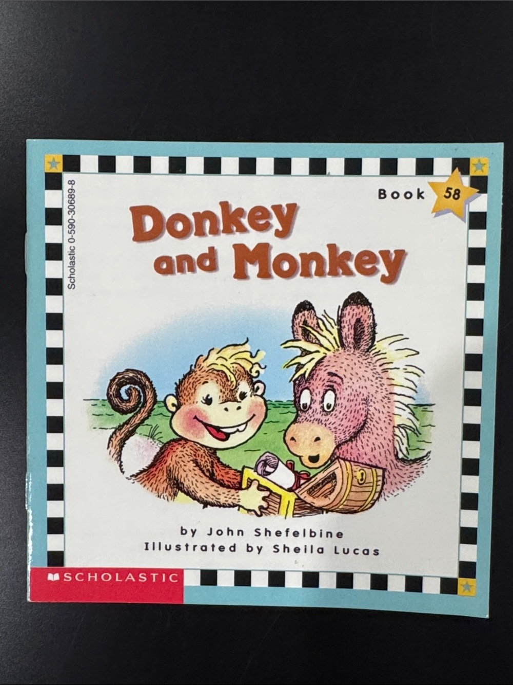 Scholastic Phonics Readers Book #58: Donkey and Monkey - Vintage Children’s Book